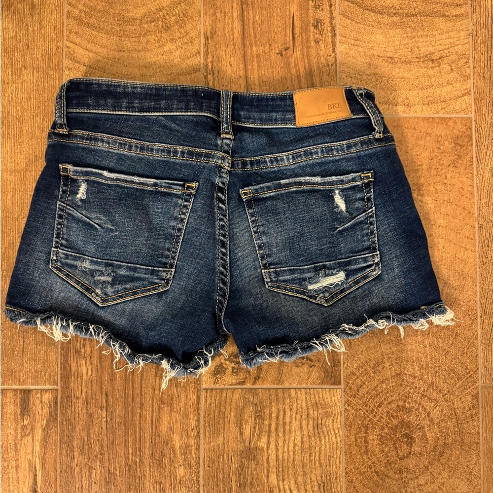 Buckle Stella Denim Frayed Hem Women Shorts